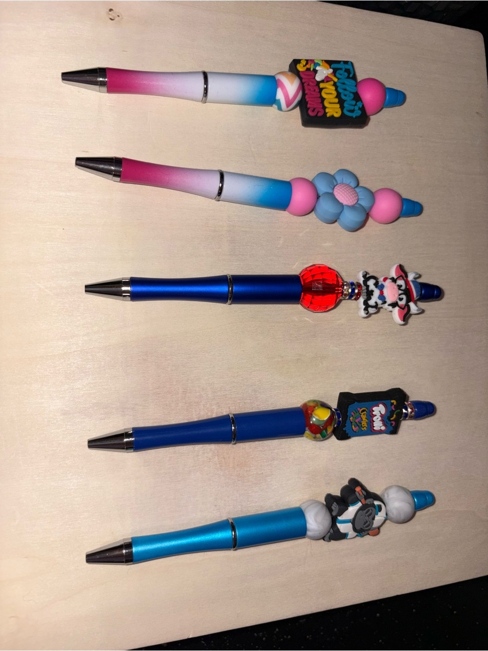 Colorful Decorative Ballpoint Pen Set - Pink, Blue, White